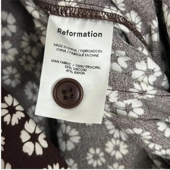 Reformation Bev Floral Jumpsuit Maple Brown NWT - Picture 9 of 10
